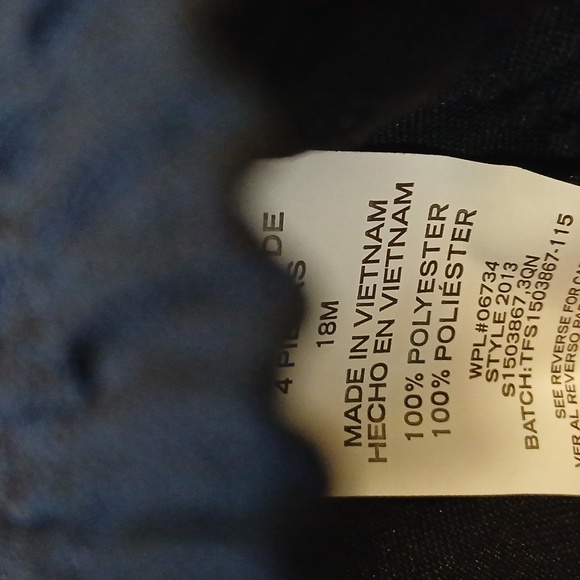 NWT Toddler Boy's Navy Blue Suit Set, Shirt, Pants, Vest, Tie, Size 18 months - Picture 9 of 9